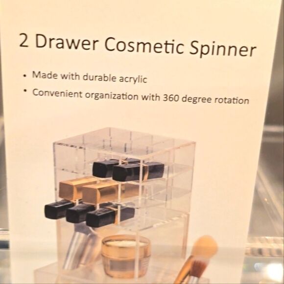 At Home 2-Drawer Acrylic Spinner Cosmetic Organizer - Picture 8 of 9